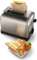 Broodroosterzak 2 stuks - Tosti's/Panini's maken - Zak voor in de Broodrooster - Bruin - 16 x 16,5 cm - SEC