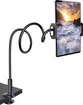 LURK® GIRAFFE Ergonomische flexibele tablethouder – Tablet standaard en smartphone houder – Van 4 tot 12,9 inch – 95cm lang - 360 graden draaibare statief arm – Universeel - Zwart