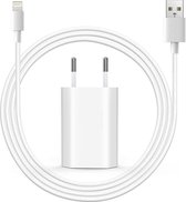 iPhone Lightning Oplaadkabel | 2 Meter | Inclusief 5 Watt Lader | Oplaadstekker voor Apple iPhone 5/6/7/7 Plus/8 Plus/X/Xr/Xs/Xs Max/11/11 Pro/11 Pro Max | Lader voor iPhone / iPad | Oplader | Adapter