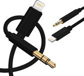 LTS Lightning naar Jack Kabel – Aux Kabel – Geschikt voor iPhone – 3.5 mm – 1.5 Meter – Zwart