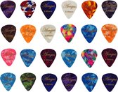 Celluloid plectrum set - 24 stuks - diktes thin 0.46, medium 0.71 en thick 0.96 mm