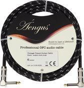 Áengus Black Tweed Gitaarkabel Instrumentkabel - 6.35mm mono jack plug haaks/haaks - 6 meter