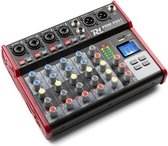 Mengpaneel - Power Dynamics PDM-X601 - 6 kanaals mixer met Bluetooth en mp3 speler - Fantoomvoeding - Echo processor - Ideaal voor zang, podcast, etc.