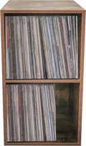 Vinyl lp platen opbergkast - opbergen lp vinyl platen - boekenkast - 2 vakken - walnoot