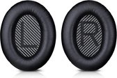 Lederen Set Oorkussens Voor Bose Koptelefoon QuietComfort 35, Grijs en Zwart, QC35II/QC35/QC25/QC2/QC15/Soundtrue/Soundlink Around-Ear II AE2 headphones, Vervangende Kussens Voor Hoofdtelefoon - 1 Paar