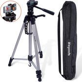 LifeGoods Tripod Statief - (Spiegelreflex) Camera of Telefoon - Incl. Smartphone Houder - Zilvergrijs