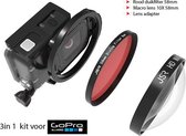 Lens en filter 3in1 kit voor GoPro Hero 7,6,5 macrolens duik filter en adapter