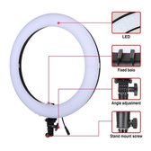 18 inch LED Ringlamp met Statief van 2m (verstelbaar), Telefoonhouder en Draagzak | 45 cm | Youtube | TikTok | Instagram | Vlogging | Fotografie | Ringlamp met statief | Ring lamp | Ringlight | Ring Light