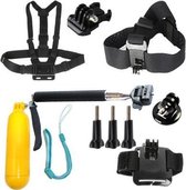 6-in-1 Sports Accessoires Set Groot (Head, Chest en Wrist Strap, Selfie stick, Bobber en Base Adapter)
