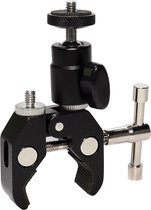 YONO Super Clamp Mount voor Camera - Klem Statief met Balhoofd, 1/4 en 3/8 Schroef Aansluiting - Zwart