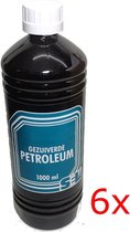 6X Gezuiverde Petroleum fles 1 liter