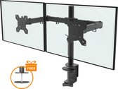 Douxe DXM2 - Dubbele Monitor arm - Monitor Beugel voor 13-27 Inch - draai- en kantelbare en zwenkbaar - zwart