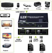 KVM USB Switch - USB 3.0 - HDMI - 4K 60HZ HDR - 2 computers
