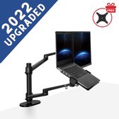 W&Z Monitor arm voor laptop scherm – Monitor beugel geschikt voor 2 schermen – Monitor Standaard – Laptop Standaard – Verstelbaar– Laptop Arm - Zwart