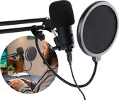 Vivid Green USB Microfoon met Arm - Gaming - Podcast Microfoon voor Pc - Standaard - Incl. Plopkap en Ruisfilter - Zwart