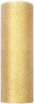 Glitter tule stof goud 15 cm breed