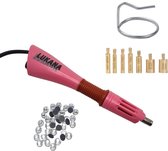 Lukana® Hotfix Applicator - Roze - Inclusief Zakje DMC Steentjes - 7 Opzetstukken en Houder