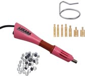 Lukana® Hotfix Applicator - Roze - Inclusief Zakje DMC Steentjes - 7 Opzetstukken en Houder