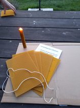 KAARSEN MAKEN - KNUTSELPAKKET ROLKAARSEN UIT ECHTE BIJENWAS - DIY - RECHTSTREEKS VAN DE IMKER - kaarsen maken - knutselen zelf maken natuurlijk - leuk origineel Cadeau topcadeaus cadeaus ideaal kaars volwassen bijen meisjes jongens geschenk