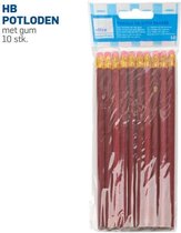 Potlood met gum - Potloden met gum - 10 Stuks