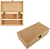 Houten tekendoos 27 x 16 cm - Opbergen van tekenspullen