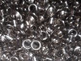 nestelringen 4 mm - zilver nikkel - 50 pcs - nestels zonder tegenring - maat 261 - zelfkrullend - zeiloogjes - nestelogen - zeilringen