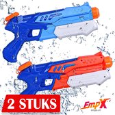 2x Waterpistool - Set van 2 Waterpistolen voor Kinderen - 9m Reikwijdte - 1 rood & 1 blauw - Watergun -  Jongens & Meisjes - Waterpistool met Reservoir
