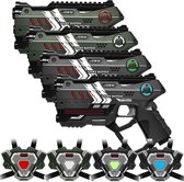 Light Battle Connect lasergame set - 4 Laserguns + 4 lasergame cesten - Laser game set met beveiliging tegen valsspelen! - 4 spelers