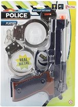 Politie Pistool met Licht en Geluid + Metalen Handboeien