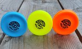 Zipchip set van 3  | Geel   oranje blauw | mini frisbee 6,8 cm | kinder speelgoed