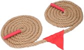 Eddy Toys Touwtrektouw - Touwtrekken - Touw - Jute - met Handvatten en Vlag - 6 Meter