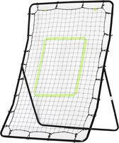 HOMCOM Voetbal rebounder kickback goal reboundmuur trainingsnet staal 75 x 126 cm A90-053