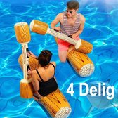 Zwembad Spel - 4 delig - Opblaasbaar Boomstam Steekspel - Duwspel - Pool Game Outdoor - Kindervermaak - Tot 80kg - 115 x 30 cm