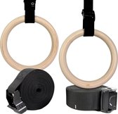 JPS Sports Turnringen - Houten Gym Ringen - Incl. ophangbanden met Maataanduiding - Crossfit - 28mm Dikte