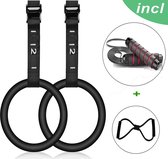 NovaX Gymnastiek Ringen voor CrossFit & Krachttraining met Genummerde Verstelbare Straps - Thuis Sporten Fitness Turnringen -Home Gym Ringen Krachtstation -Hometrainer Dip & Pull up Station -Turnen Calisthenics Rings -Suspension Trainer TRX Gymringen