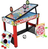 Chad Valley 6 in 1 Multi Games-tafel | pool, soft-darts, push-hockey, voetbalgoal, bean bag-tosspel en doelspel