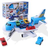 Vliegtuig Speelset - Vliegtuig Speelgoed met Autohelikopter - Kindervoertuigen - Educatief Speelgoed - Autoset, 9 Auto`s, 1 Vliegtuig, 1 Helicopter