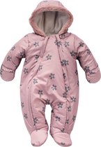 Pinokio - Skipak - Baby - Winteroverall - Roze met Bloemenprint - Maat 74