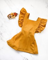 Little koekies - Salopette dress Okergeel 56 - hippe baby - voorjaar - babyrok - Salopette dress