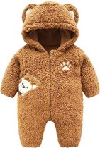 Budino Luxe Baby Pyjama Romper Onesie Dear Beer Dier - Bruin - 3 mnd