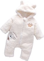 Budino Luxe Baby Pyjama Romper Onesie Dear Beer Dier - Wit - 3 mnd