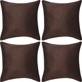 vidaXL Kussenhoezen 4 stuks bruin imitatie suède 40x40 cm polyester