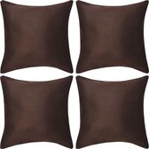 vidaXL Kussenhoezen 4 stuks bruin imitatie suède 40x40 cm polyester