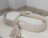 ByFame verzorgingsmand -beige - handgemaakt - 100%katoen - inclusief matras