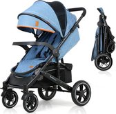 Loft Home Luxe 2-in-1 Kinderwagen  - Wandelwagen  - Baby - Buggy - Babywagen - Opklapbaar - Blauw