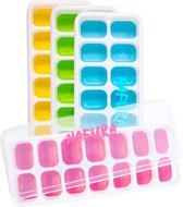 Nafura® Siliconen IJsblokjesvorm met deksel – 4 Stuks – Herbruikbaar – BPA Vrij - Vierkant