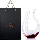 WYNER Puglia - Luxe Wijn Decanteerder incl. Gratis Cleaning Pearls - in Luxe GiftBox - Decanteer Karaf  - Wijn Karaf - Wine Decanter - Wijnbeluchter - Karaf voor Wijn - Wijn Accessoires - Wijn Set