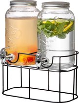 Sareva Drankdispenser Sapdispenser Limonadedispenser met Houder 2 x 3 Liter