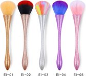 Nagelstof kwast 5 kleuren - ROSE - Nagelkwast - Salon - Kwast - Naildust brush
