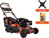 Kibani Benzine Grasmaaier - 196 cc / 4.7 pk 4-takt Motor – Extra Cross Blade & 4T Olie Bonus – Maaibreedte 53 cm – 8 Instelbare Maaihoogtes – Incl. 62L Opvangbak – Mulchfunctie